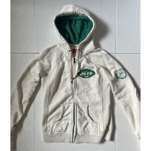 MITCHELL & NESS THROWBACKS - Womens New York Jets Zip Hoodie Sweatshirt - Medium
